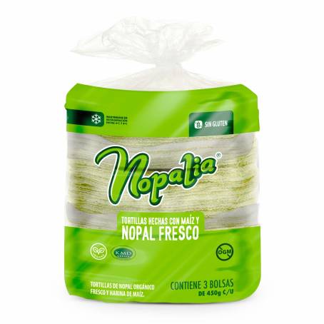 Tortillas de Nopal Orgánico Nopalia 1 35 kg Sam s Club