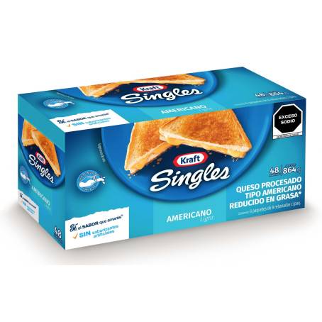 Queso Tipo Americano Kraft Reducido En Grasa 48 Rebanadas Sam S Club