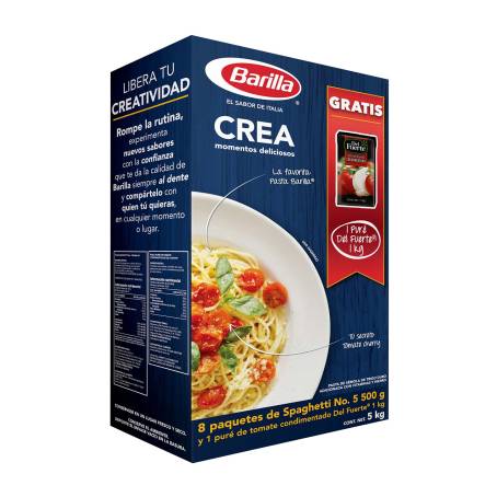 Spaghetti Barilla 8 pzas de 500 g + Puré de Tomate Del Fuerte a precio de  socio | Sam's Club en línea