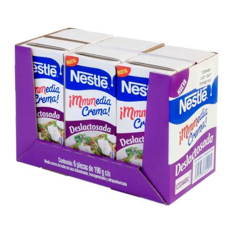 media crema nestlé deslactosada 6 pzas de 190 g a precio de socio sam