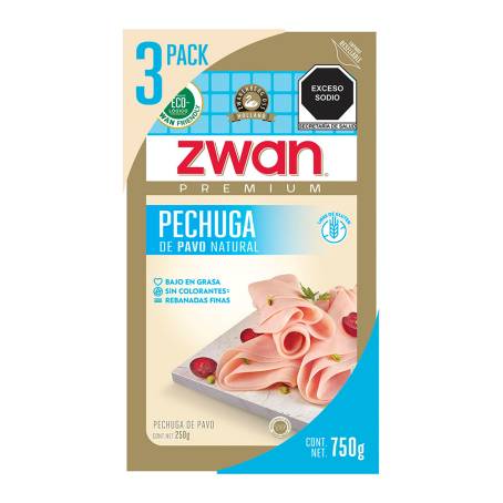 Pechuga de Pavo Natural Zwan 750 gr | Sam's Club