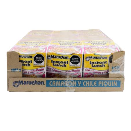 Sopa Instantánea Maruchan Maruchan con Camarón y Chile Piquín 12 pzas