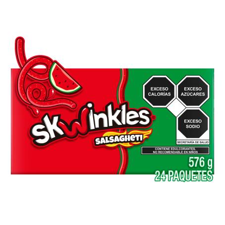 Dulce Enchilado Skwinkles Salsagheti 24 pzas