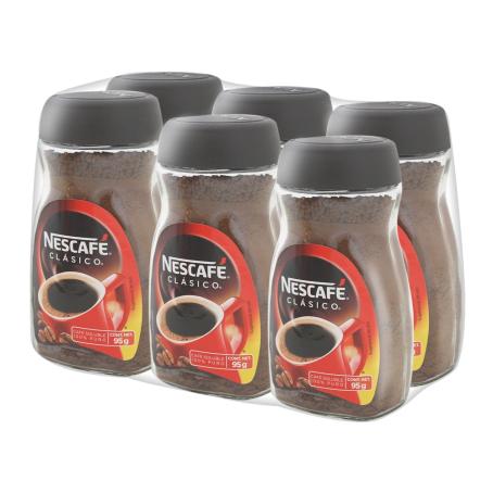 Café soluble Nescafé Clásico 6 pzas de 95 g | Sam's Club