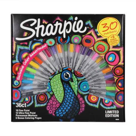 Marcadores Permanentes Sharpie Edición Limitada Pavo Real 36 pzas | Sam ...