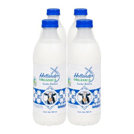 Leche Entera Hollander Orgánica 4 piezas de 960 ml a precio de socio | Sam's  Club en línea