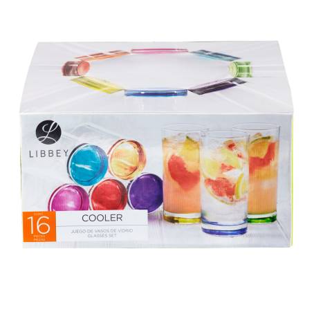 Juego de Vasos de Vidrio Libbey Pedrada con 16 pzas