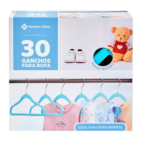 Ganchos de plástico para colgar ropa de bebé y niños