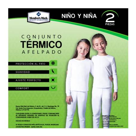 Conjunto Térmico Infantil Unisex Member's Mark Blanco Talla 8 de 2 pzas a  precio de socio | Sam's Club en línea