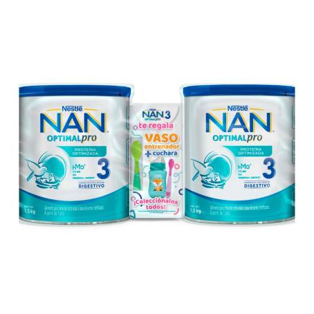 Fórmula Infantil NAN 2 latas de  Kg + Vaso Entrenador y Cuchara a precio  de socio | Sam's Club en línea