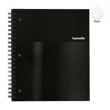 Cuaderno De Pasta Dura Hamelin Rayado Con 75 Hojas Negro A Precio De