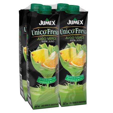 Jugo Verde Jumex Unico Fresco 4 pzas de 960 ml c/u