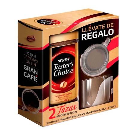 Café Soluble Taster's Choice Gourmet Blend 250 g + 2 Tazas de Cristal a  precio de socio | Sam's Club en línea